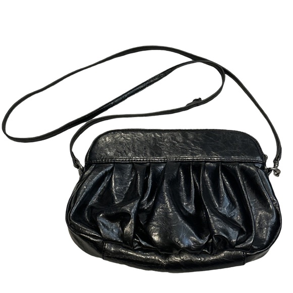 SIMPLY VERA VANG WANG cute black vegan leather mini crossbody bag w/gems, NWOT. - Picture 5 of 9
